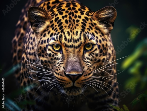 Majestic Jaguar Portrait Created with Generative AI  © JJS Creative