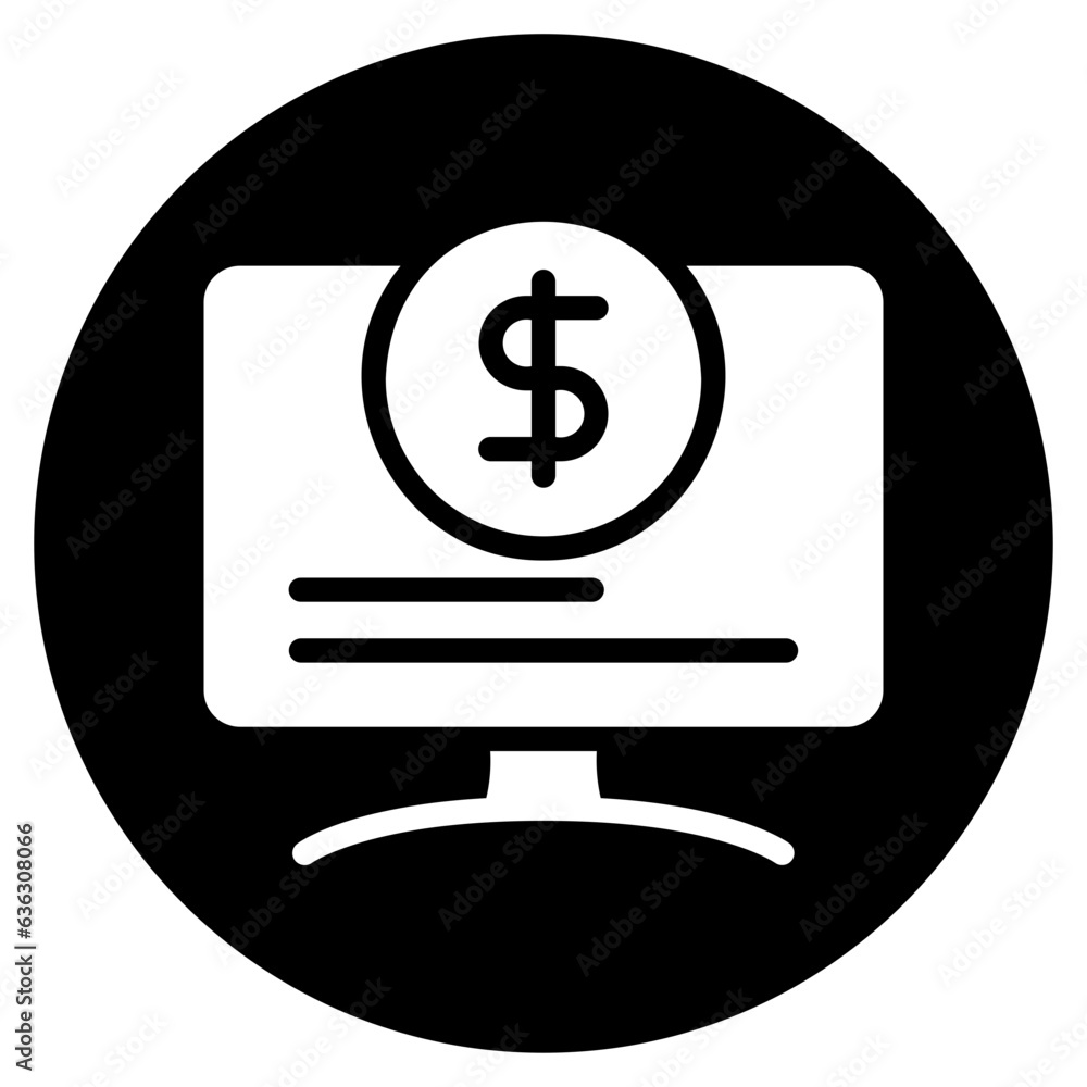 online money glyph icon online money glyph icon