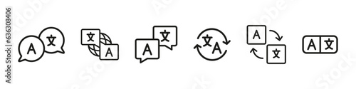 Translation icon. Interpreter sign. Translate vector set.