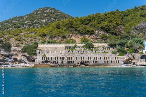 Fototapeta Naklejka Na Ścianę i Meble -  Alanya,Antalya - Turkey 10 08 2023: Old building alanya sea shore