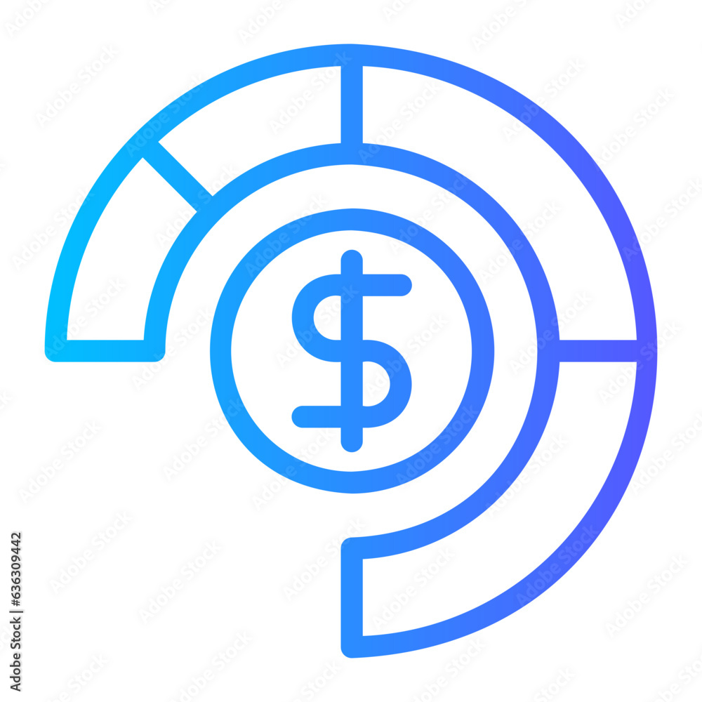 pie chart gradient icon pie chart gradient icon