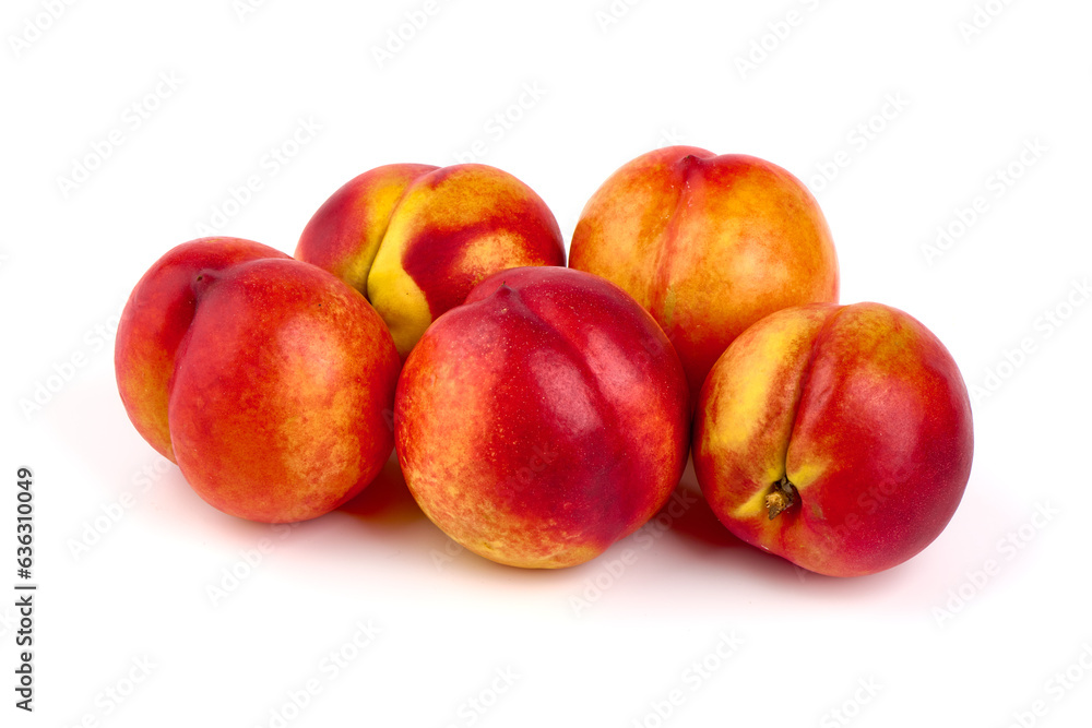 Nectarine fruits, isolated on white background. Nectarine fruits, isolated on white background.