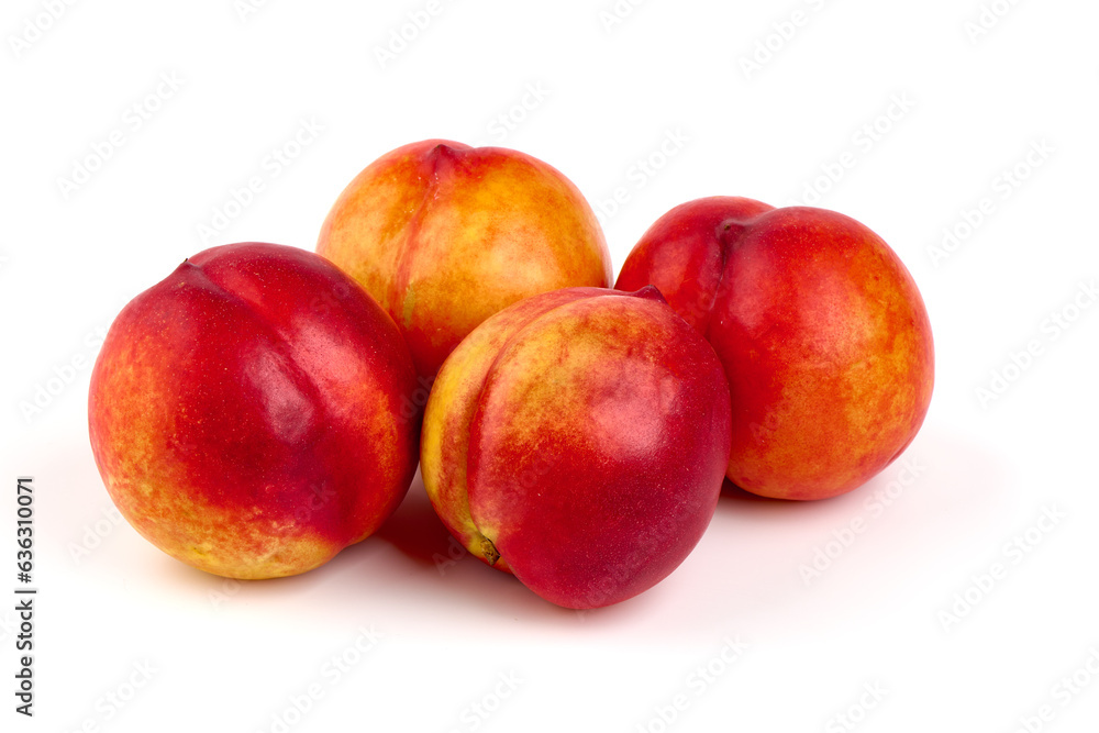 Nectarine fruits, isolated on white background. Nectarine fruits, isolated on white background.