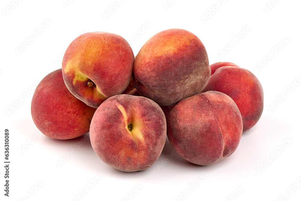 Fresh peaches, isolated on white background. Fresh peaches, isolated on white background.