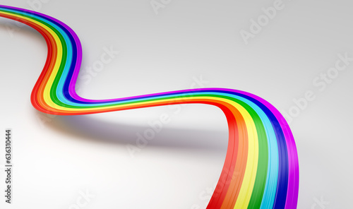 3d Flag Of Rainbow 3d Wavy Shiny Rainbow Ribbon Isolated On White Background 3d Illustration