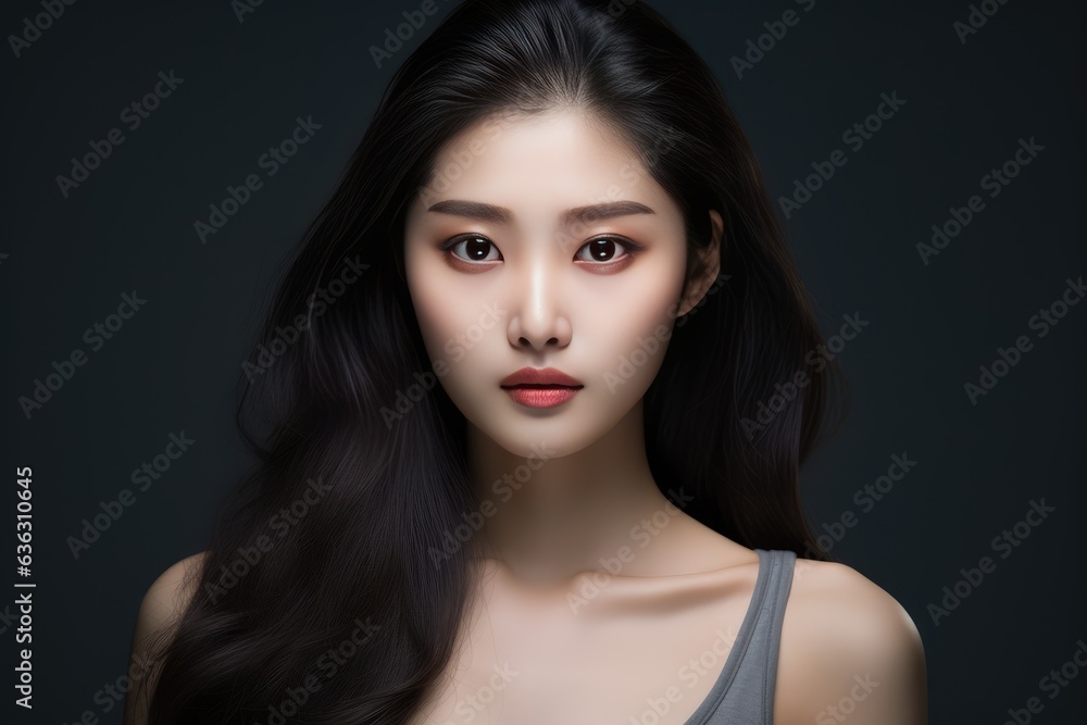 Φωτογραφία Asia female Model photography, chinese women, extremely beautiful, in pure gray