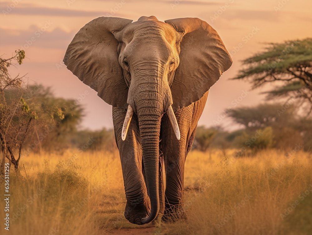 Obraz premium The African elephant (Loxodonta africana) is one of the two extant species of elephants, the other being the Asian elephant. 