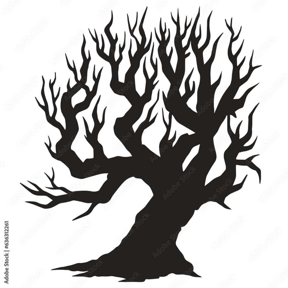 Obraz premium Dried forest tree element monochrome