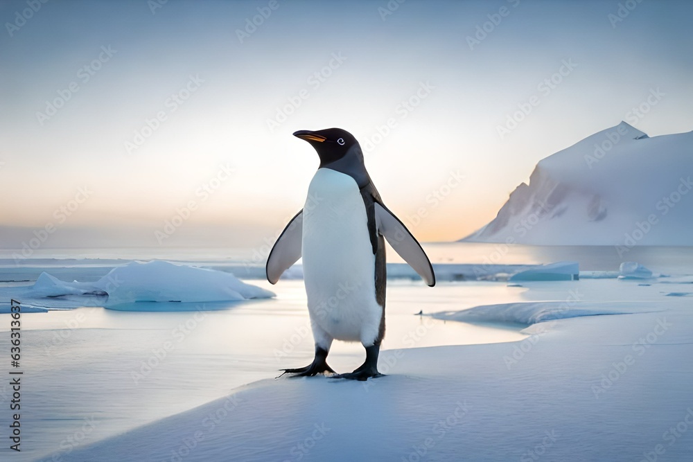 penguin on the beach generated by AI