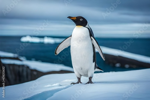 penguin on the beach generated by AI