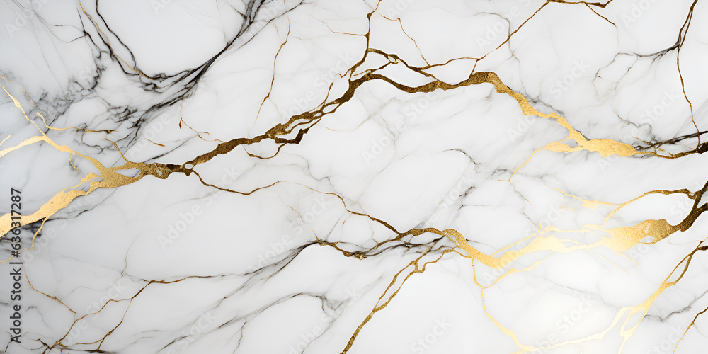 Marble granite white with gold texture. Background wall surface black pattern graphic abstract light elegant gray floor ceramic counter texture stone slab smooth tile silver natural Generative Ai - obrazy, fototapety, plakaty 