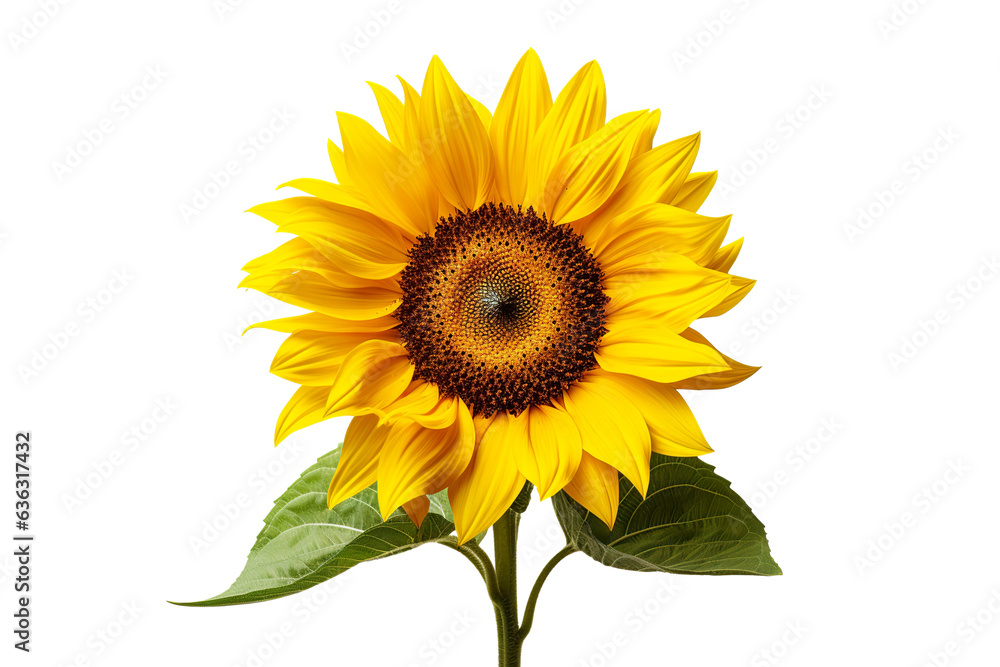 A sunflower on a white background isolated PNG A sunflower on a white background isolated PNG