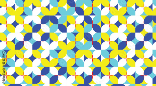 seamless pattern with colorful floral shapes, colorful pattern background design, 3d rendering shapes with red, yellow, white, and violet color