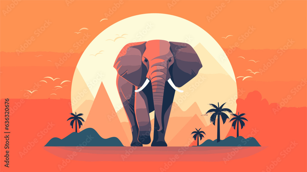 Big elephant drawing vector Big elephant drawing vector