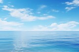 Serene seascape with clear horizon and sky. Natural beauty at peace. Generative AI