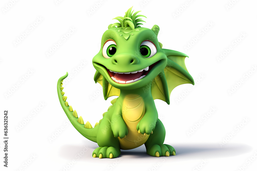 Fototapeta premium Green dragon 2024 year symbol, Generative AI
