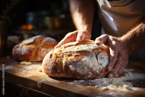 A baker holds freshly baked bread 1