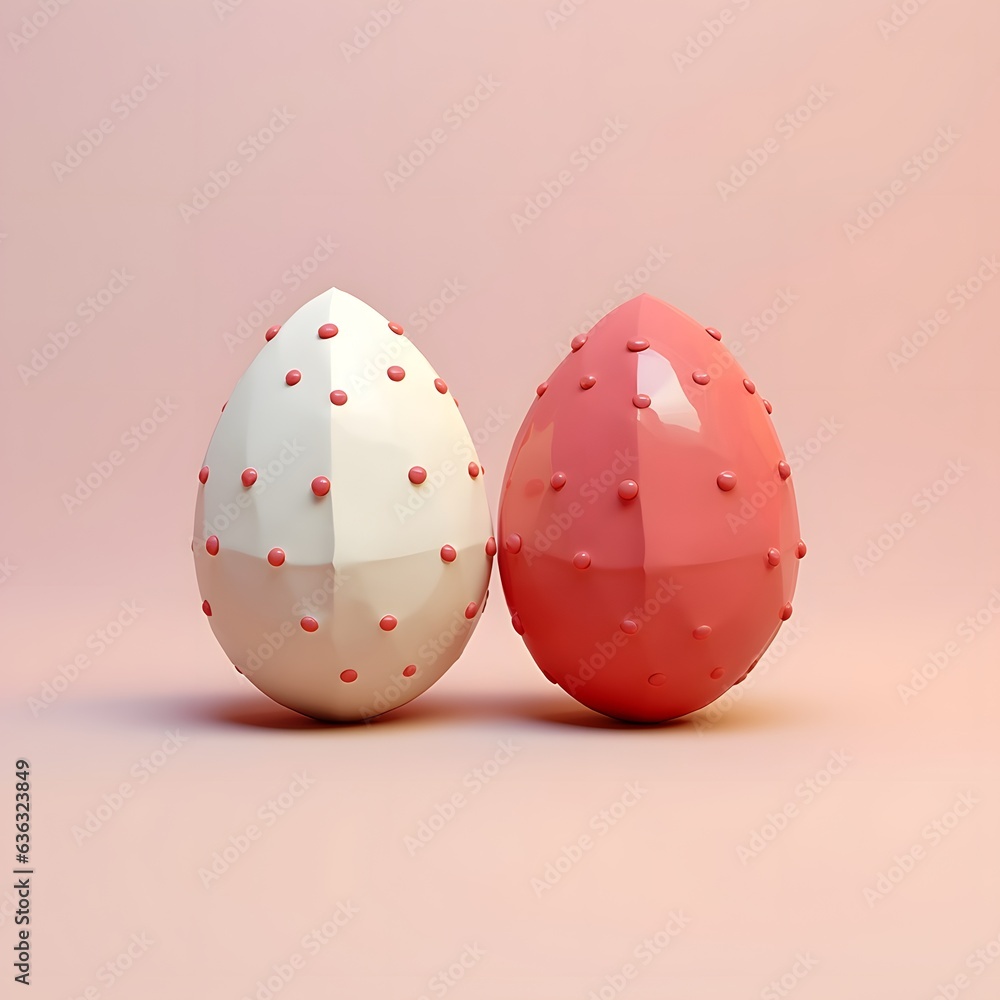 Two artistically crafted pastel pink eggs, minimalistic aesthetic layout inspired by spring Easter holidays, dusty rose background Two artistically crafted pastel pink eggs, minimalistic aesthetic layout inspired by spring Easter holidays, dusty rose background