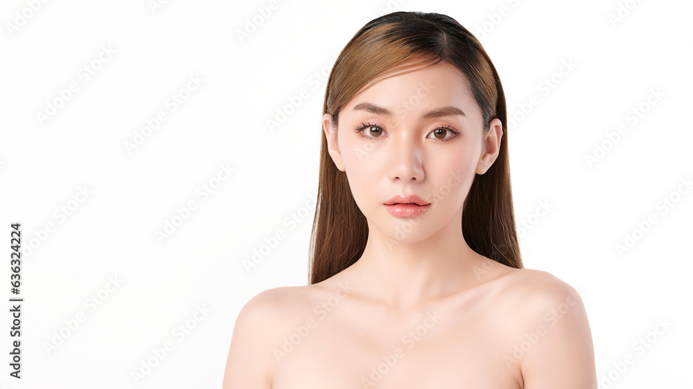 Beautiful young asian woman with clean fresh skin on white background, Face care, Facial treatment, Cosmetology, beauty and spa, Asian women portrait. Beautiful young asian woman with clean fresh skin on white background, Face care, Facial treatment, Cosmetology, beauty and spa, Asian women portrait.
