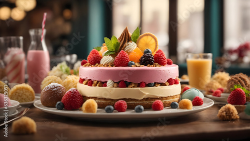 a dessert-focused restaurant with an array of delectable fruits, catering to those with a sweet tooth.