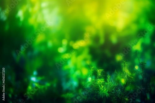 Vibrant blurry backdrop of verdant green hues. Generative AI