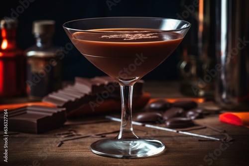 A delicious cocktail made with chocolate liqueur and vodka. Generative AI