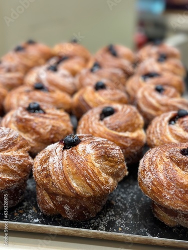 close up of pastries as a cafe concept and background