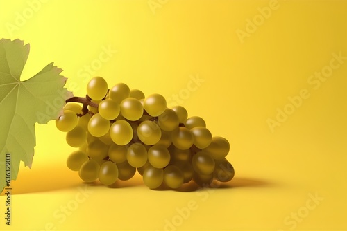 bunch of grapes on a yellow background made by midjeorney