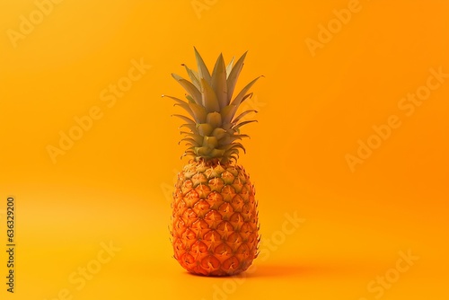pineapple on a yellow background made by midjeorney