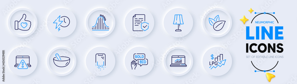 Cooking mix, Online warning and Online statistics line icons for web app. Pack of Organic product, Table lamp, Roller coaster pictogram icons. Smartphone recovery, Certificate, Bid offer signs. Vector Cooking mix, Online warning and Online statistics line icons for web app. Pack of Organic product, Table lamp, Roller coaster pictogram icons. Smartphone recovery, Certificate, Bid offer signs. Vector