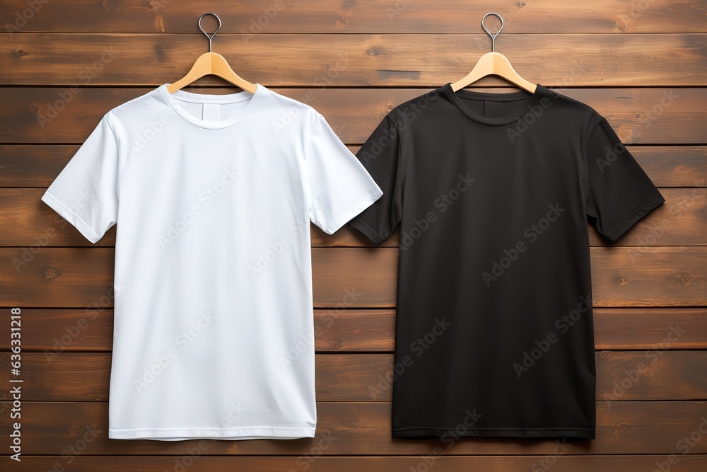 back and side views of white t shirt on isolated on white background slim fit style - obrazy, fototapety, plakaty 
