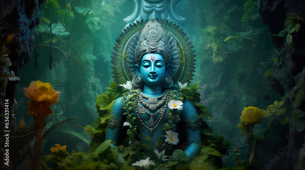 Ancient Hindu God Vishnu Stock Illustration Adobe Stock