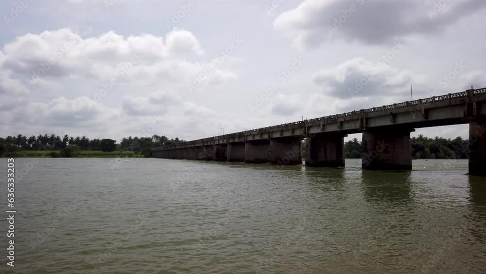 Mysuru, Karnataka, India-July 20 2022; A Pan view of concrete over bridge upon river Cauvery during Monsoon near Mysuru in Karnataka, India.
Mysuru, Karnataka, India-July 20 2022; A Pan view of concrete over bridge upon river Cauvery during Monsoon near Mysuru in Karnataka, India.