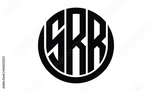 SRR shield in circle logo design vector template. lettermrk, wordmark, monogram symbol on white background. photo