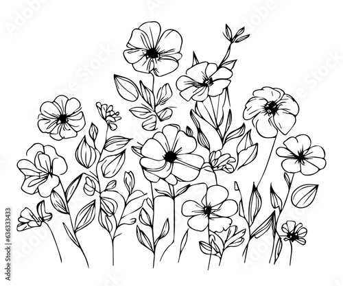 illustration of a flower. bunch of flowers. 