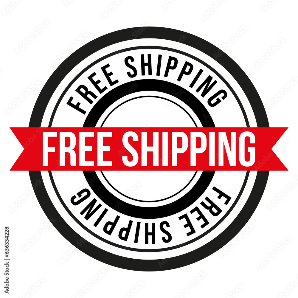 Free Shipping Stamp Logo on a Transparent Background