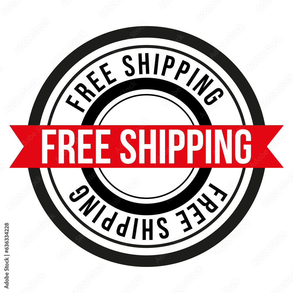 Free Shipping Stamp Logo on a Transparent Background Free Shipping Stamp Logo on a Transparent Background