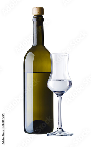  Bottle of grappa isolated 