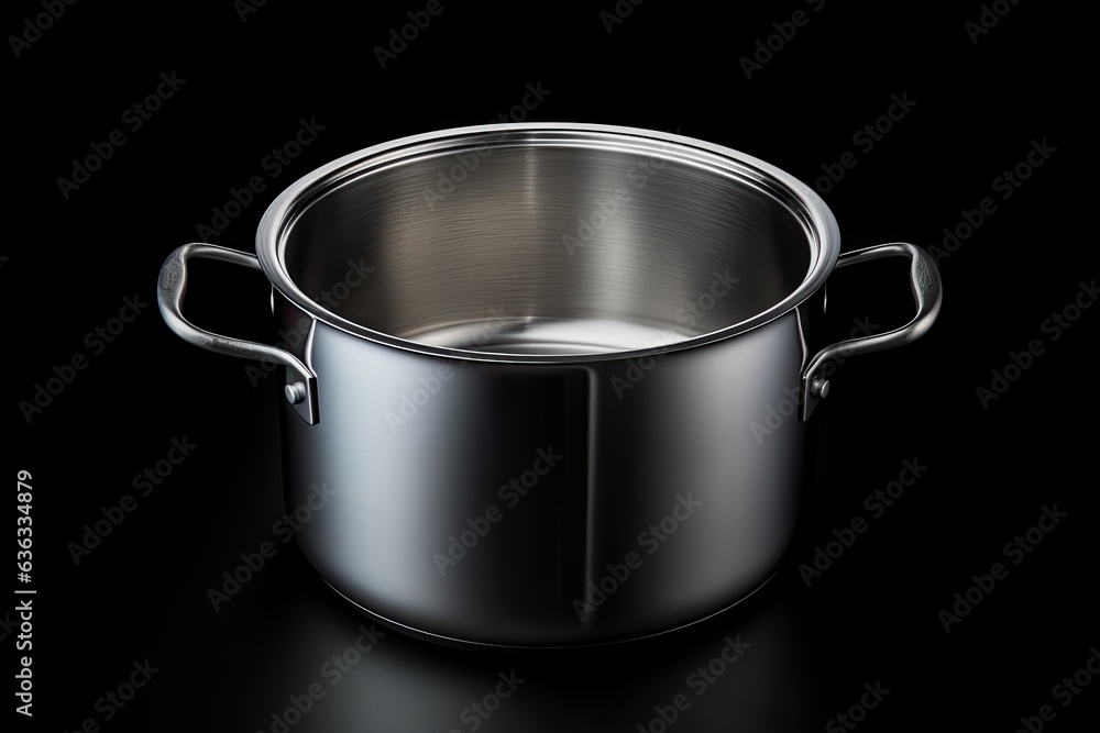 Steel pot top view isolated on white with clipping path Steel pot top view isolated on white with clipping path