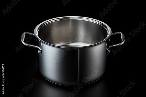 Steel pot top view isolated on white with clipping path