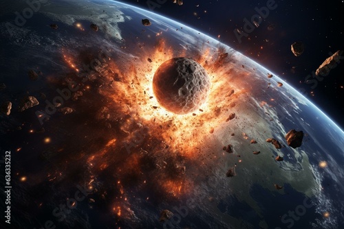 The impact of a catastrophic meteor causes complete destruction of the planet. Generative AI