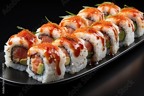 lobster sushi isolated on white background