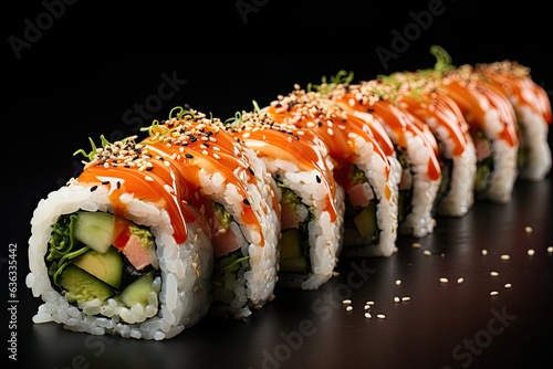 lobster sushi isolated on white background