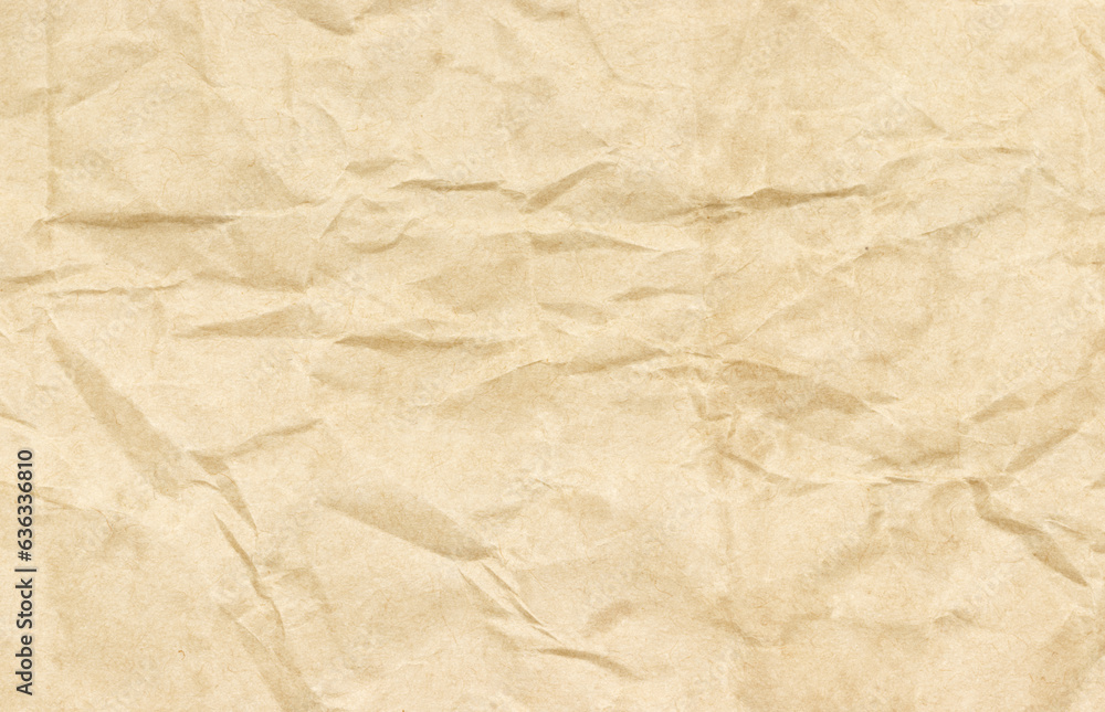 crumpled beige kraft paper texture, Abstract background crumpled beige kraft paper texture, Abstract background