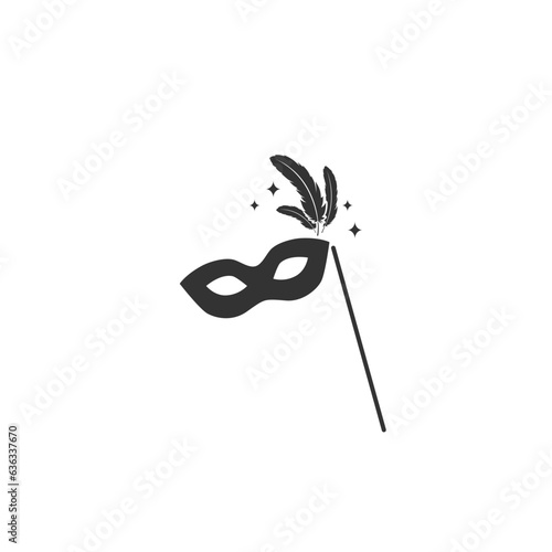 Carnival masks icon. Black anonymous mask vector icon