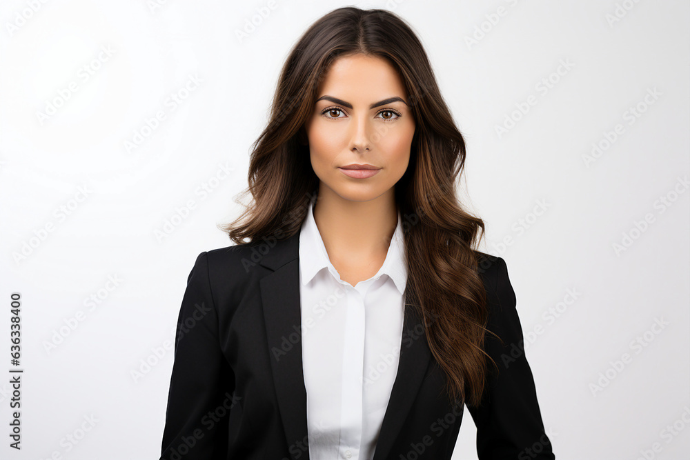 Generative AI portrait of attractive young woman business profession hold hands crossed Generative AI portrait of attractive young woman business profession hold hands crossed