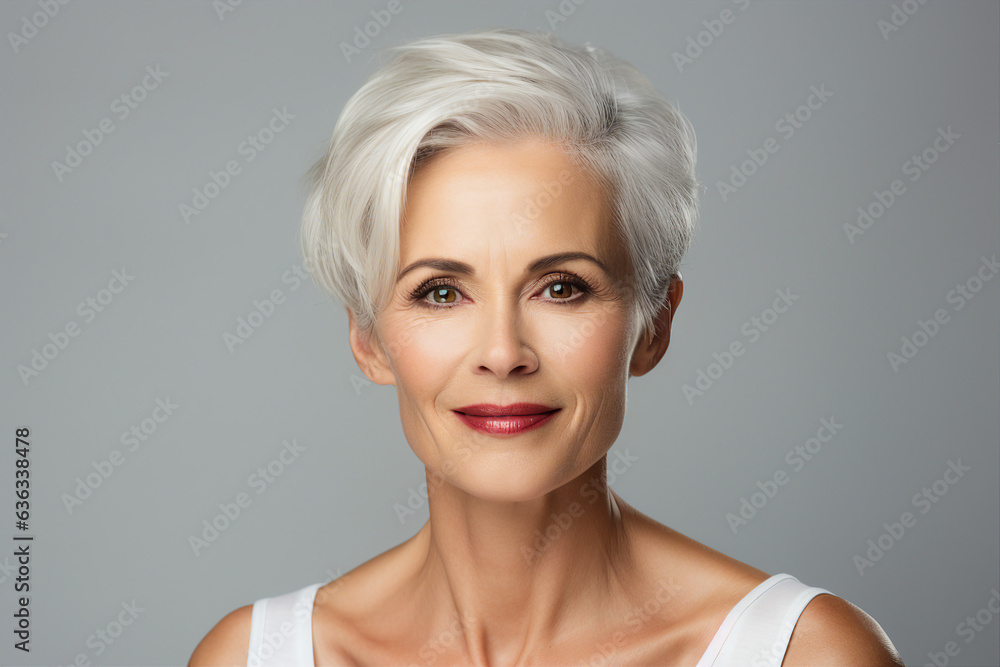 Generative AI picture mature old lady close up portrait Healthy face skin care beauty skincare cosmetics Generative AI picture mature old lady close up portrait Healthy face skin care beauty skincare cosmetics