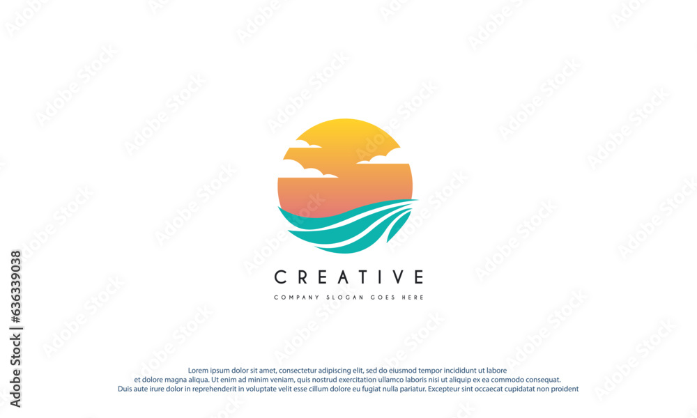 wave logo template for beach coast holiday vector illustration. wave logo template for beach coast holiday vector illustration.