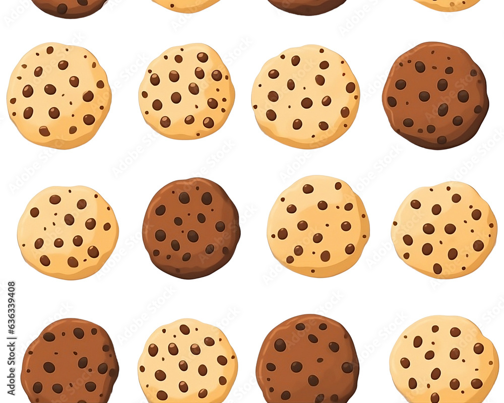 Seamless Pattern Cookies & Coffee & Bakery 