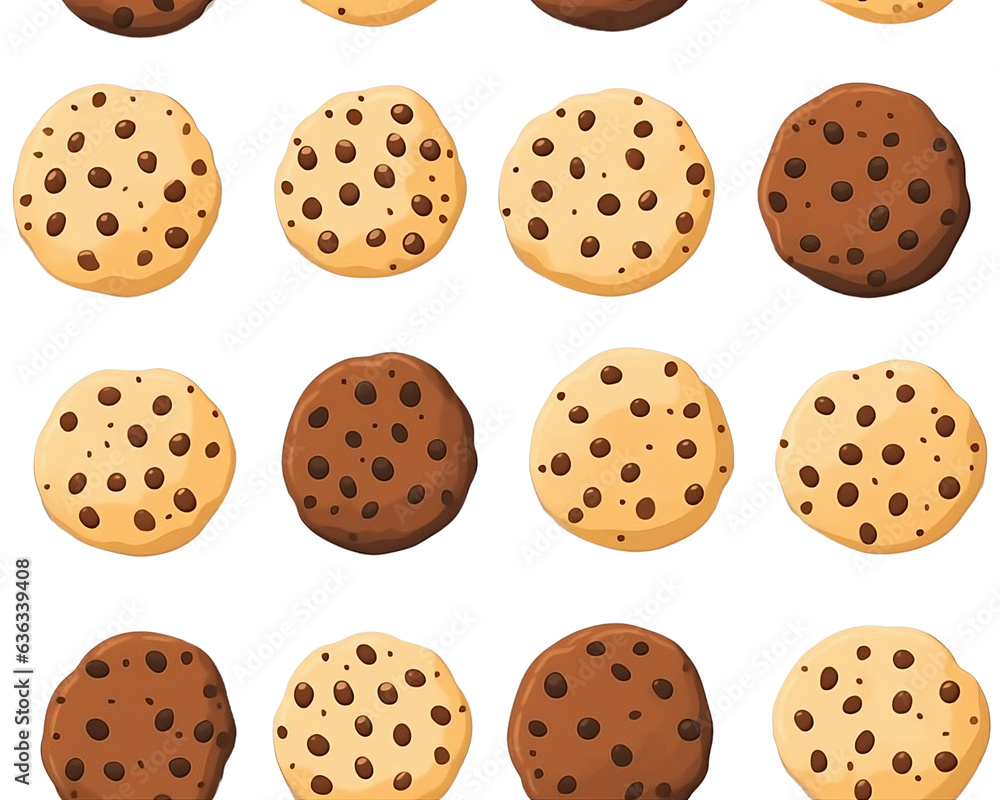 Seamless Pattern Cookies & Coffee & Bakery Seamless Pattern Cookies & Coffee & Bakery